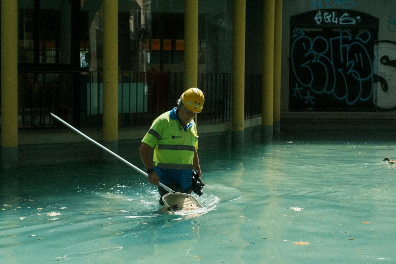 Pool cleaning professional